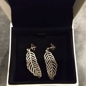 Genuine Pandora Silver Light as a Feather Earrings